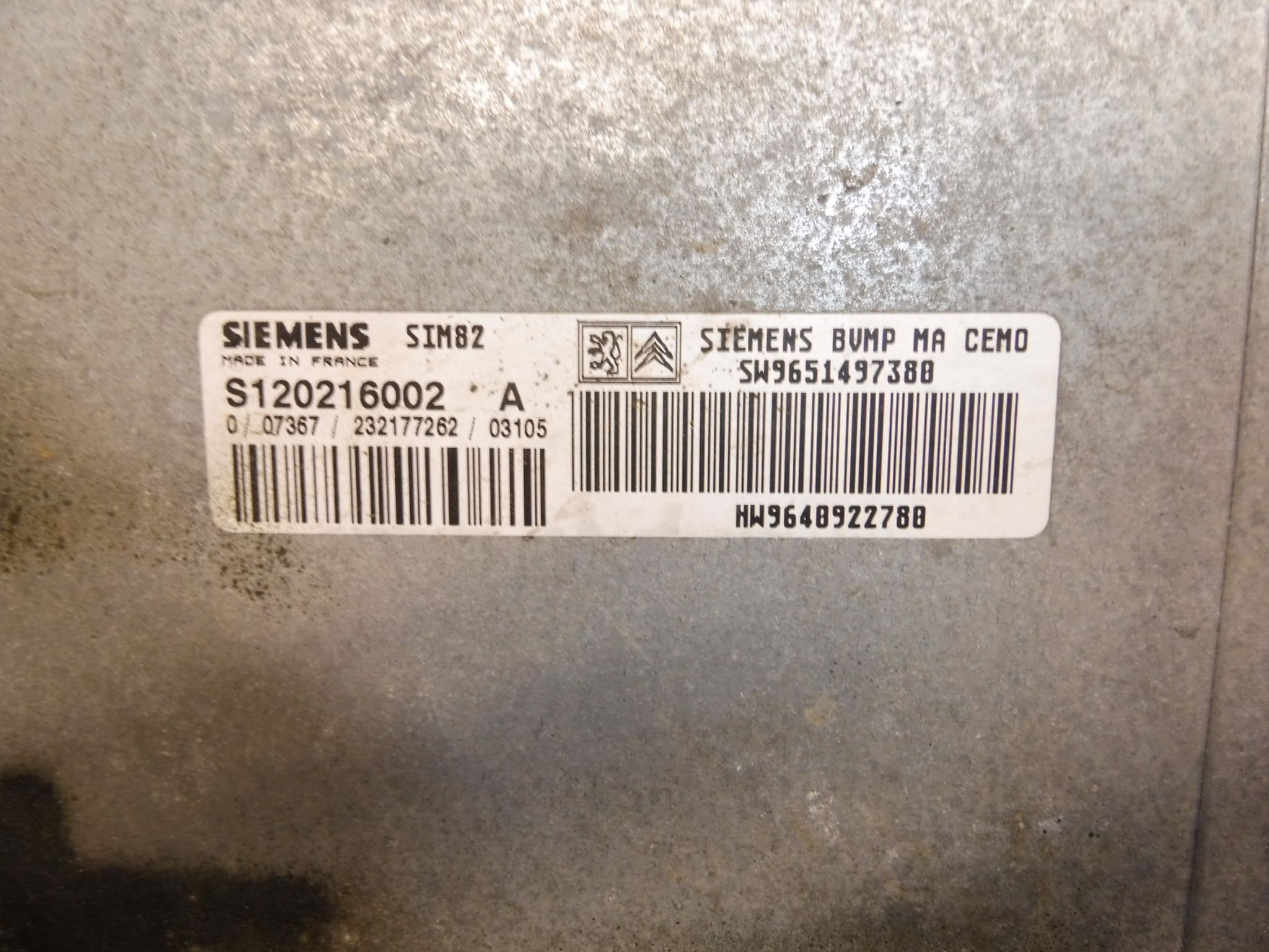 ECU Sensodrive Citroën Peugeot 9640922780 S120216002 A 2529J9 - immagine 2