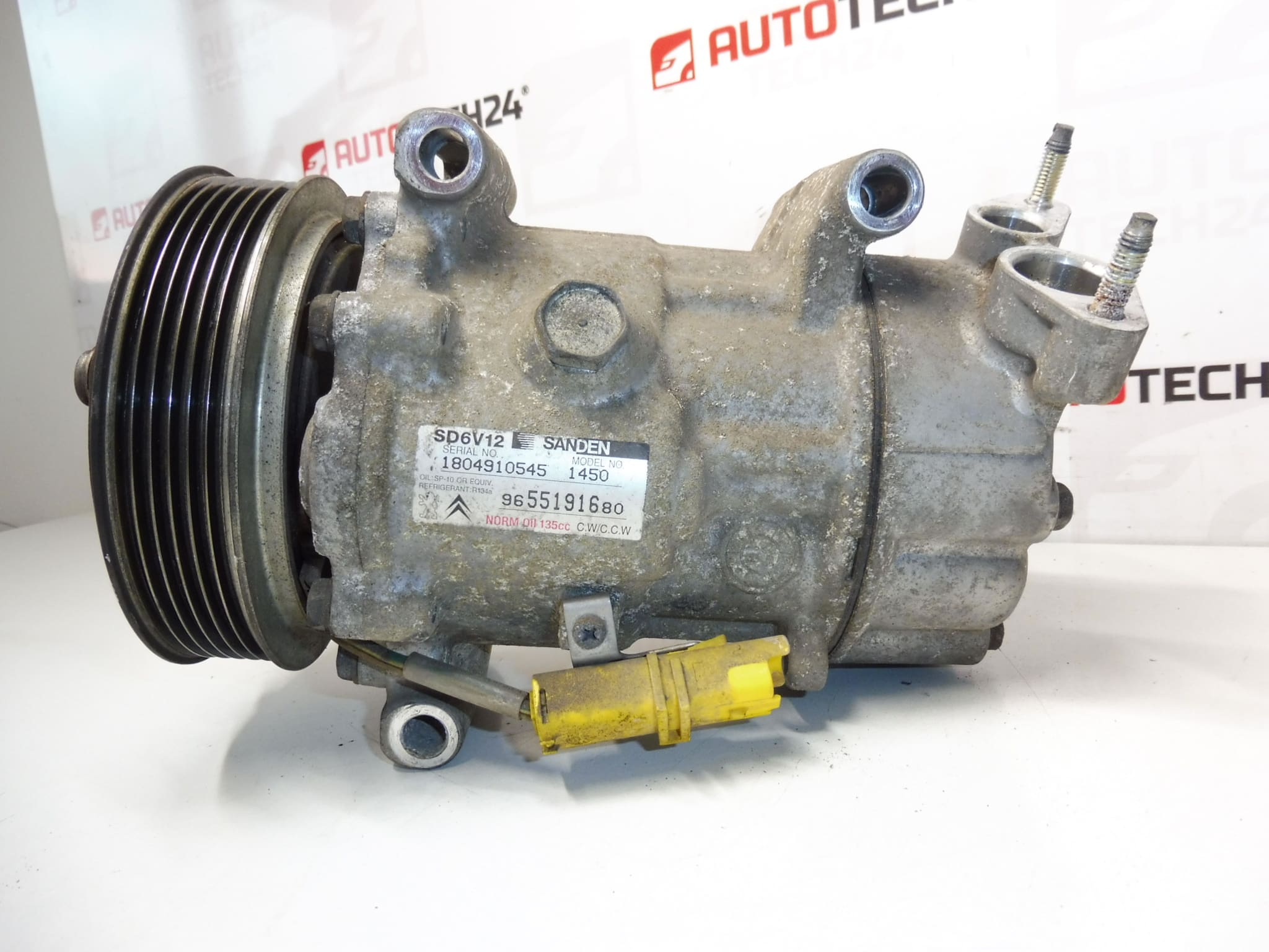 Compressore Climatizzatore Sanden SD6V12 1450 9655191680 9800821980 6453QH - immagine 2