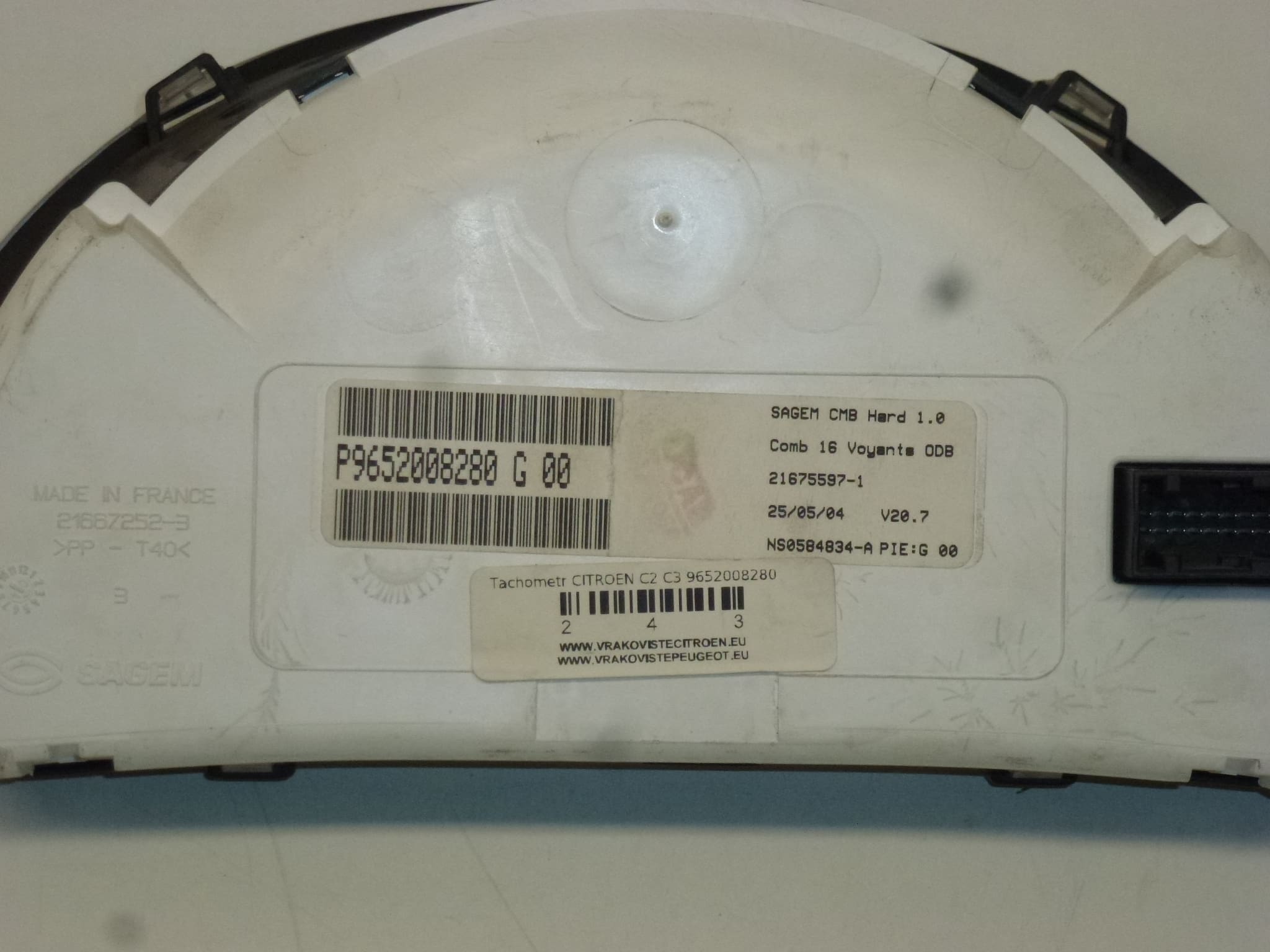 Tachimetro Citroën C2 C3 km 166000 9652008280 - immagine 2