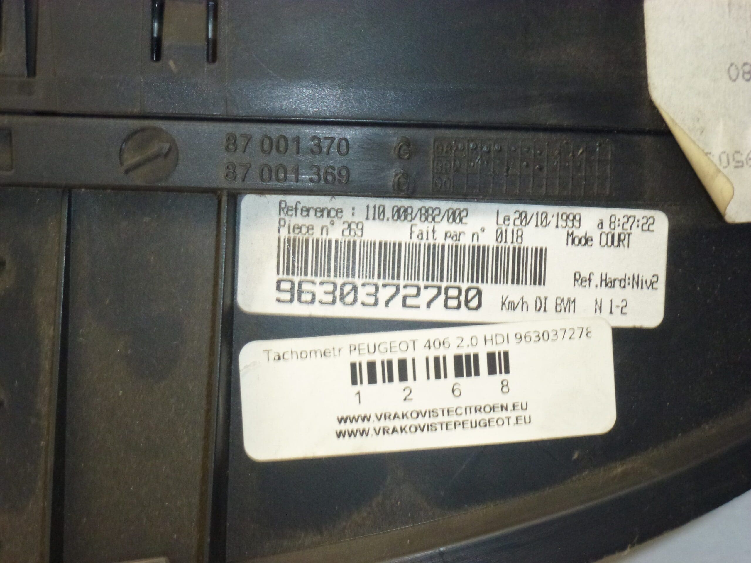 Tachimetro Peugeot 406 2.0 HDI 9630372780 con 189.000 km - immagine 2