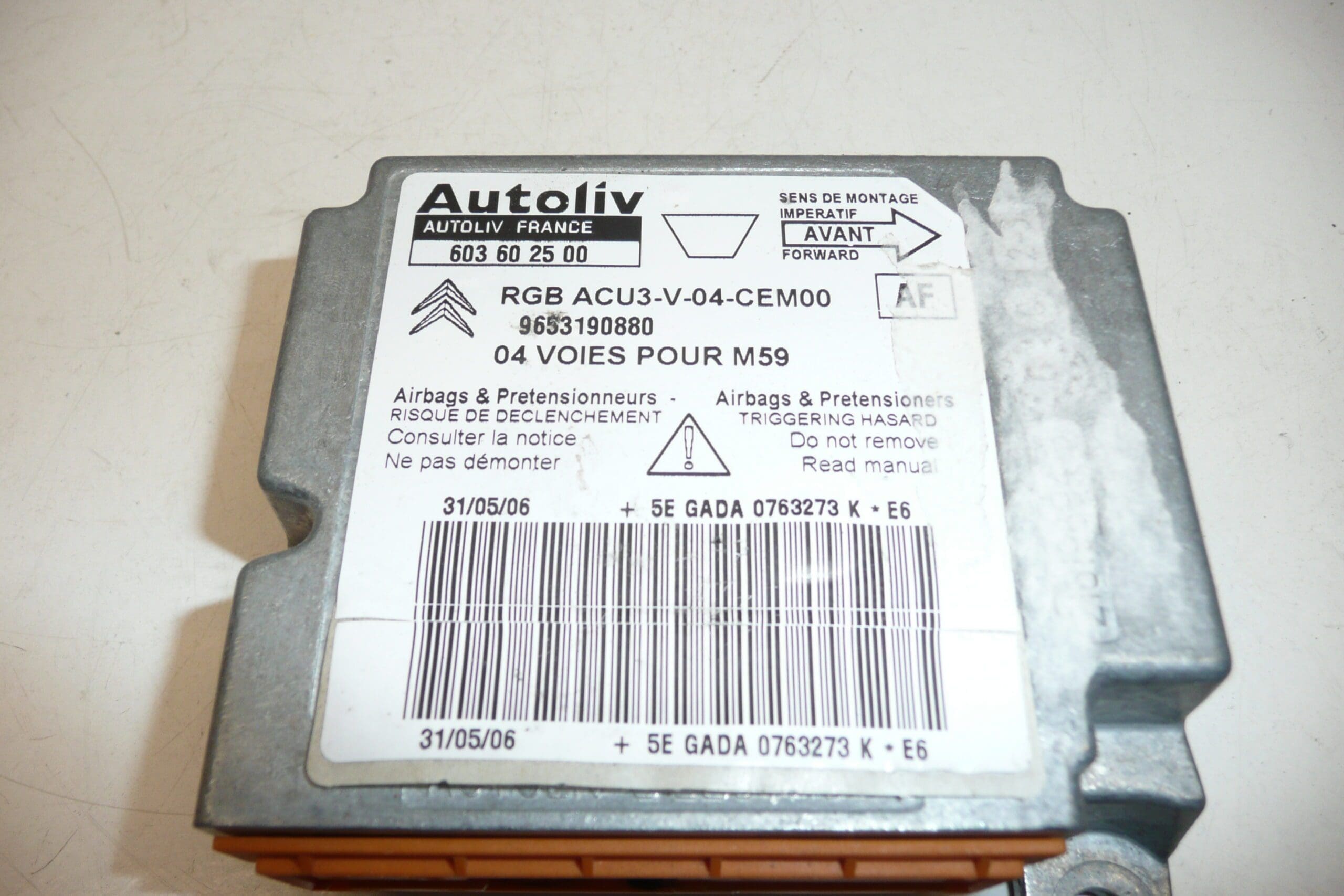 Unità Airbag Citroën Berlingo II 9653190880 - immagine 2