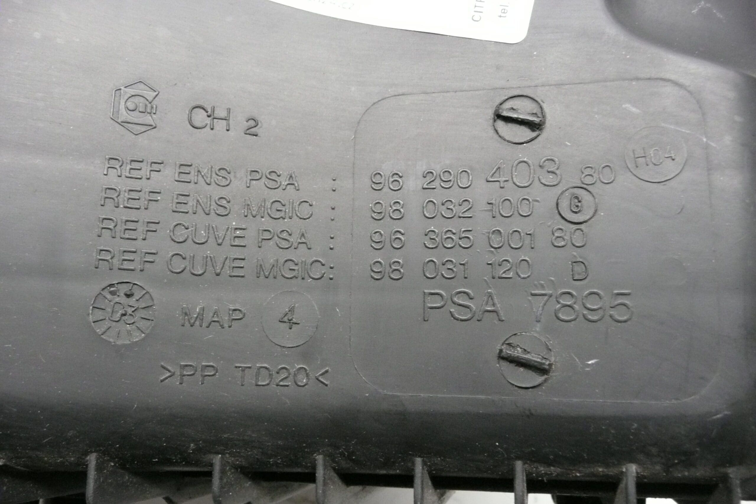 Scatola filtro Citroën Peugeot 2.2HDI 9629040380