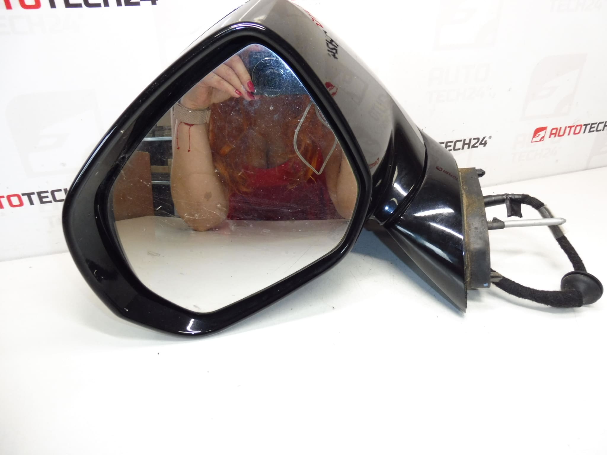 Specchietto retrovisore esterno sinistro cromato per Citroën C3 Picasso 1609347480 - immagine 2